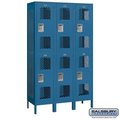 Salsbury Salsbury 82368BL-A 15 in. Double Tier Vented Metal Locker - Assembled; Blue - 6 ft. x 3 x 18 in. 82368BL-A